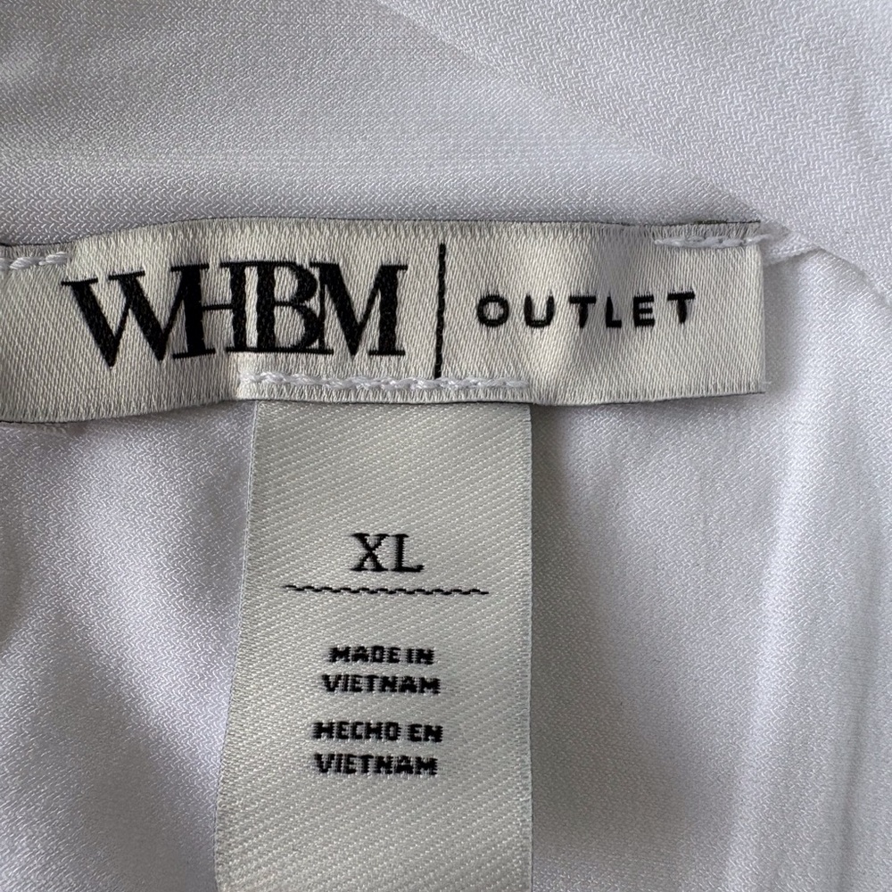 WHBM White Eyelet XL Sleeveless Dress NWT Keyhole Back V Neck Cruise Party Lined - Picture 2 of 16